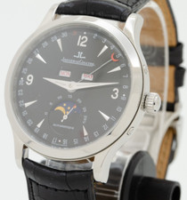 Jaeger LeCoultre Master Control Moon Black Full Calendar Stainless Steel Watch 10