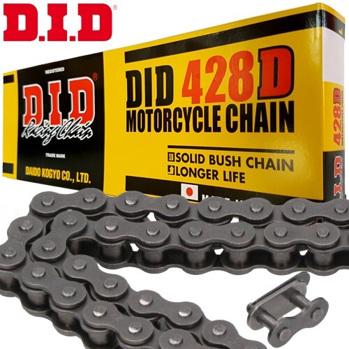 DID Kette für CH Racing WSM 125 2009 Rollenkette 428D schwarz Clip