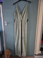 SheIn Size L Large Green Crossover Front Sleeveless Maxi Long Dress (824/22/v)