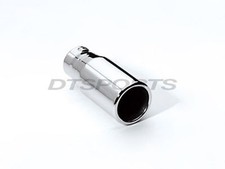 Dt-005 Resonated Stainless Hi Polished Exhaust Tip 2.25 Inlet 3.5 Out 8.5 L