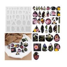 38-Cavity Shiny Jewelry Necklace Pendant Silicone Resin Mold