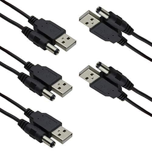 HiLetgo 5pcs USB 2.0 A Male to DC 5.5x2.1mm 5 Volt USB to DC Convert (Z4A)