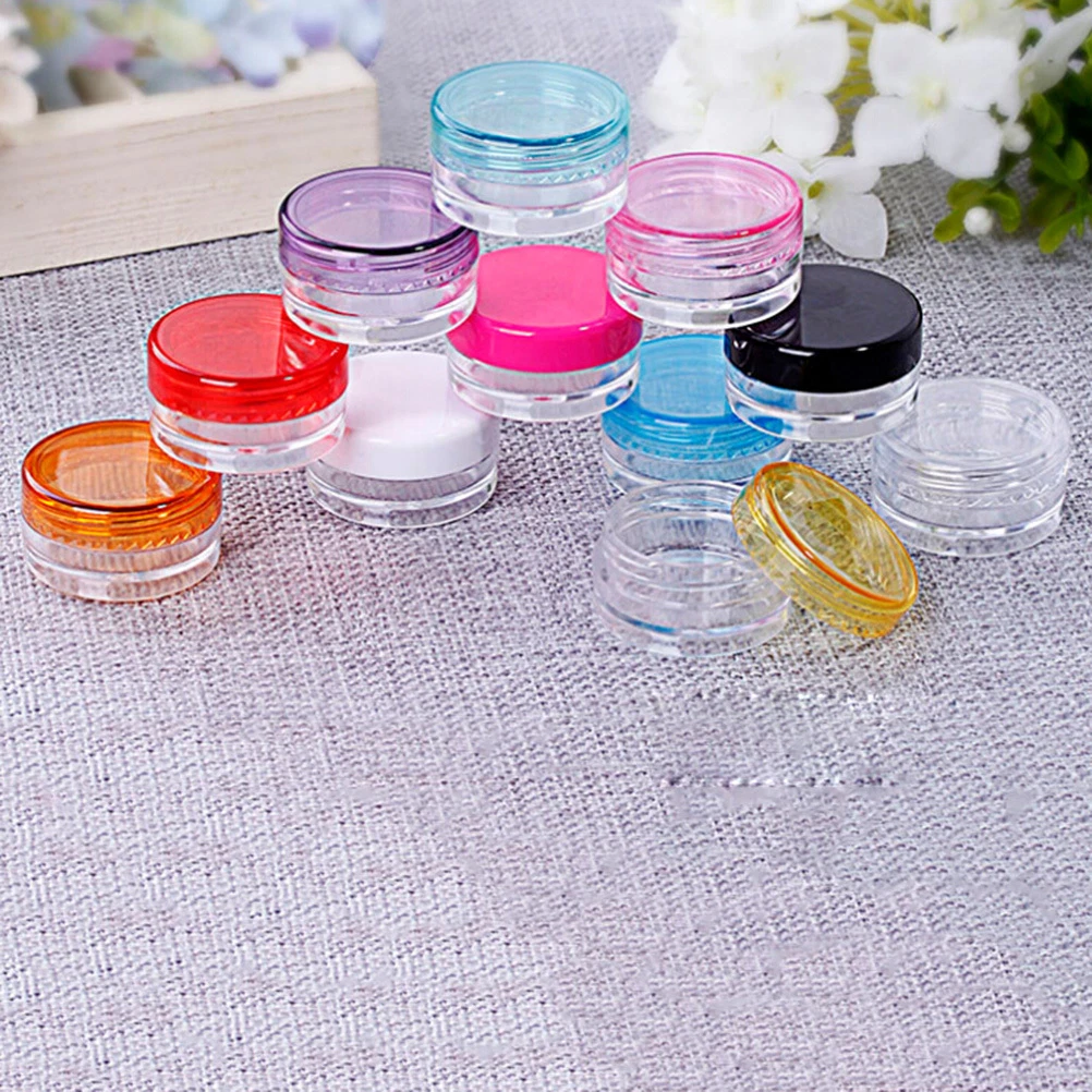 10X Small Plastic Cream Sample Mini Round Bottle Jar Pot Cosmetic  Container-LU