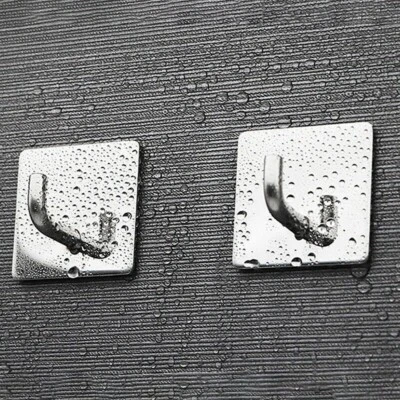 4Pcs Stainless Steel Self Adhesive Wall Door Strong Sticky Sucker Holder Hooks - Image 1 of 4