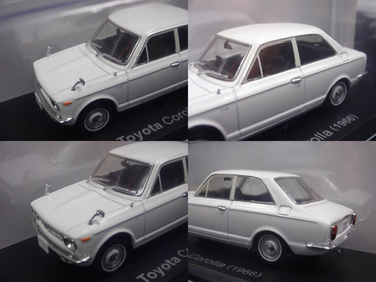 Toyota Corolla 1966 White 1/43 Scale Box Mini Car Display