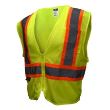 SV22-2ZGM Class 2 Hi-Vis Safety Vest Zipper Front Mesh Lime Medium