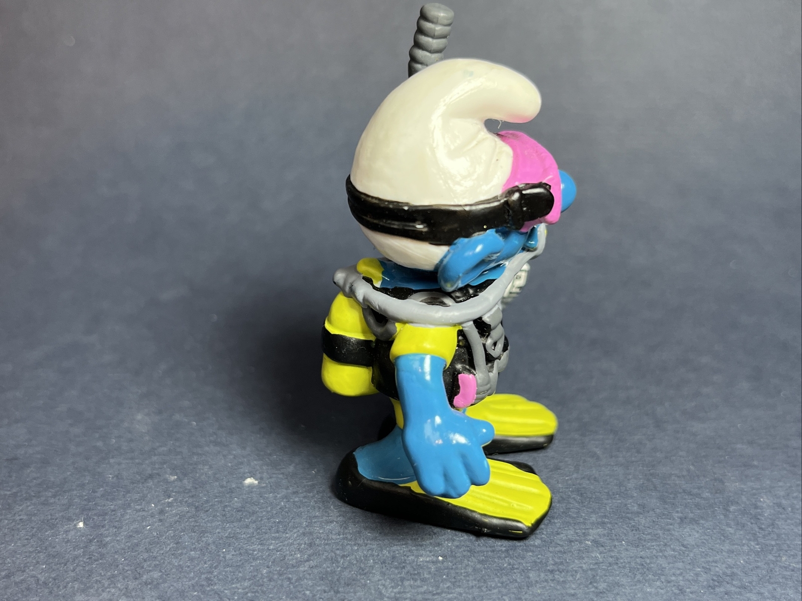 Smurfs 20466 Scuba Diver Smurf Rare Vintage Figure Toy Mask Snorkel PVC