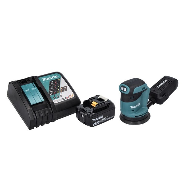 Makita Dbo 180 RM1 Akku Exzenterschleifer 18 V 125 Mm + 1X Akku 4,0 Ah + Lader-image