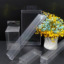 25PCS PVC Boxes With Hang Hole Clear Plastic Shop Display Storage Packaging Box