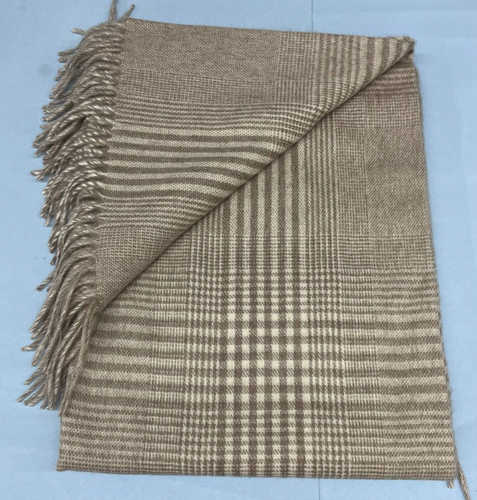 Brun de Vian Tiran Cashmere Throw, Made in France Ships Free! - Picture 2 of 5