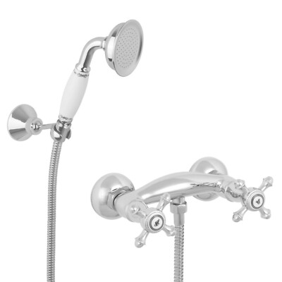 Welfenstein Stabhandbrause HH10 – Eckig, Verchromtes Messing, 20,5 Cm, Mit 1/2 Zoll Gewinde