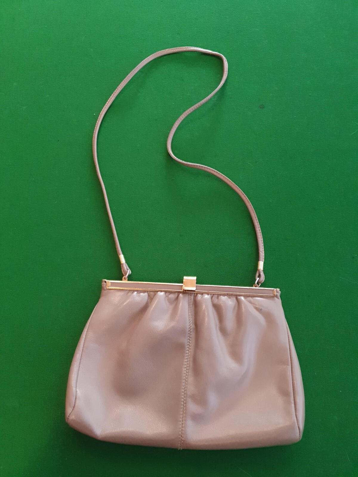 VINTAGE LEATHER Crossbody Bag Grey Retro Mid Century … Gem