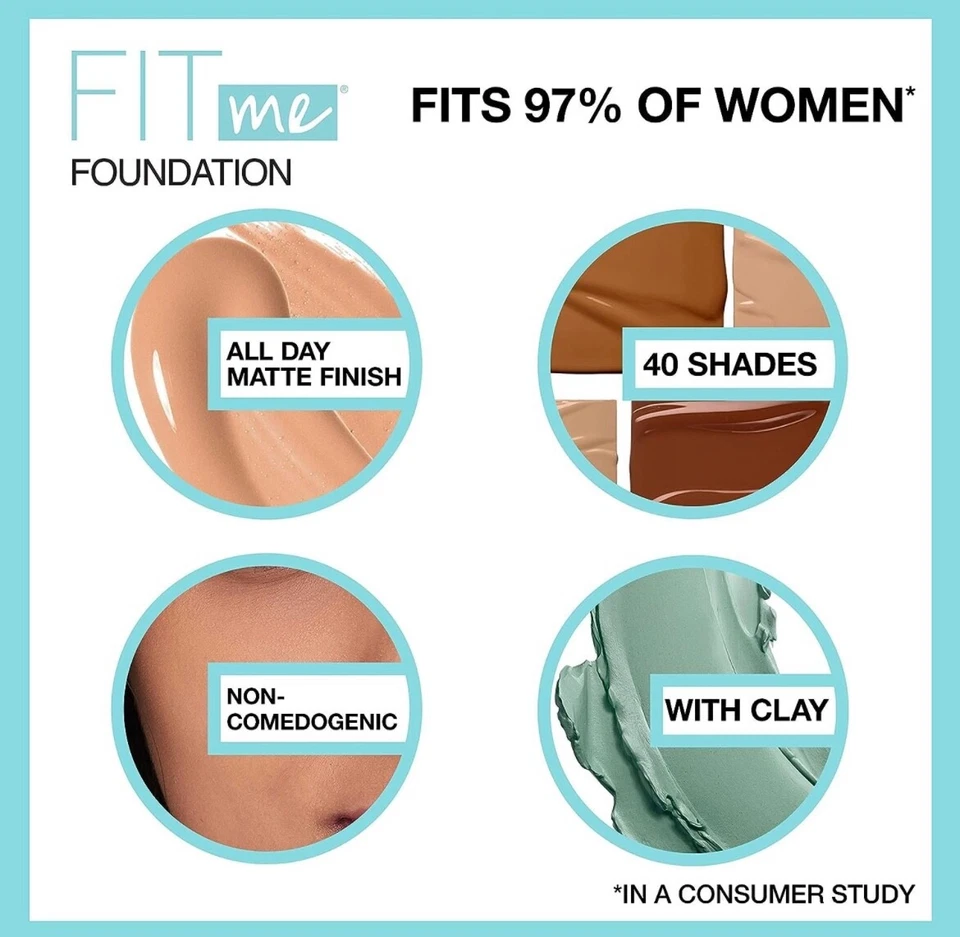 (2 Bottles) Maybelline Fit Me Matte+Poreless Foundation #122 Creamy Beige 1fl oz - Image 2 of 4