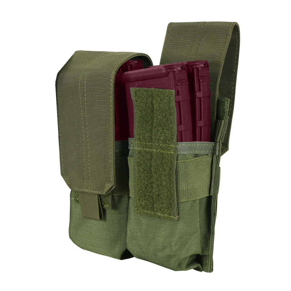 Molle Tactical Closed Top Double Mag Pouch 4 Full Mag Size OD Green-image
