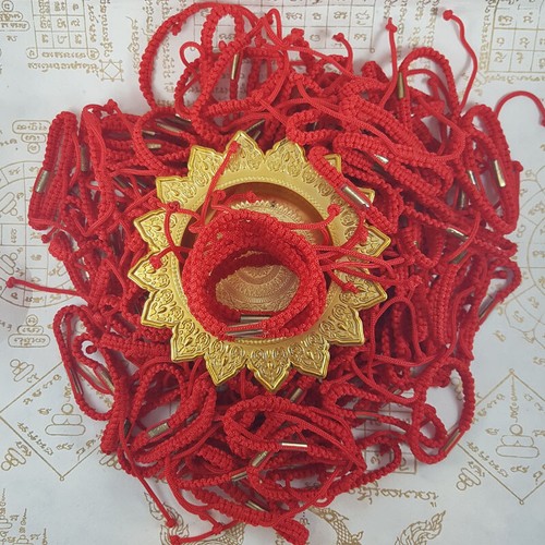 50 pcs Red SAI SIN Bracelet Buddhism Cord Thai Amulet Rich Wealth Protect Life - Picture 12 of 12