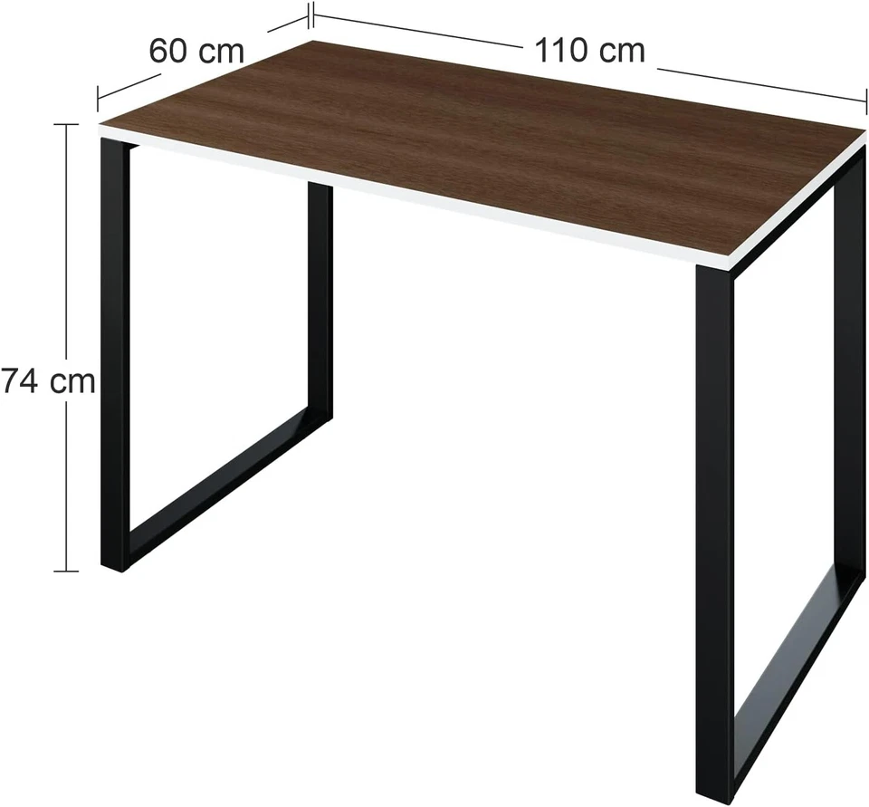 LEVIRA Fulda Schreibtisch 110x60 cm | Modern, Holzoptik, Schwarz/Wenge, Metallge - Bild 3 von 4