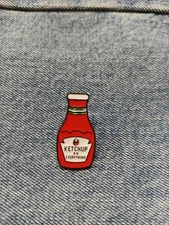 "KETCHUP"- ENAMEL, LAPEL, BROOCH PIN-NEXT DAY SHIPPING