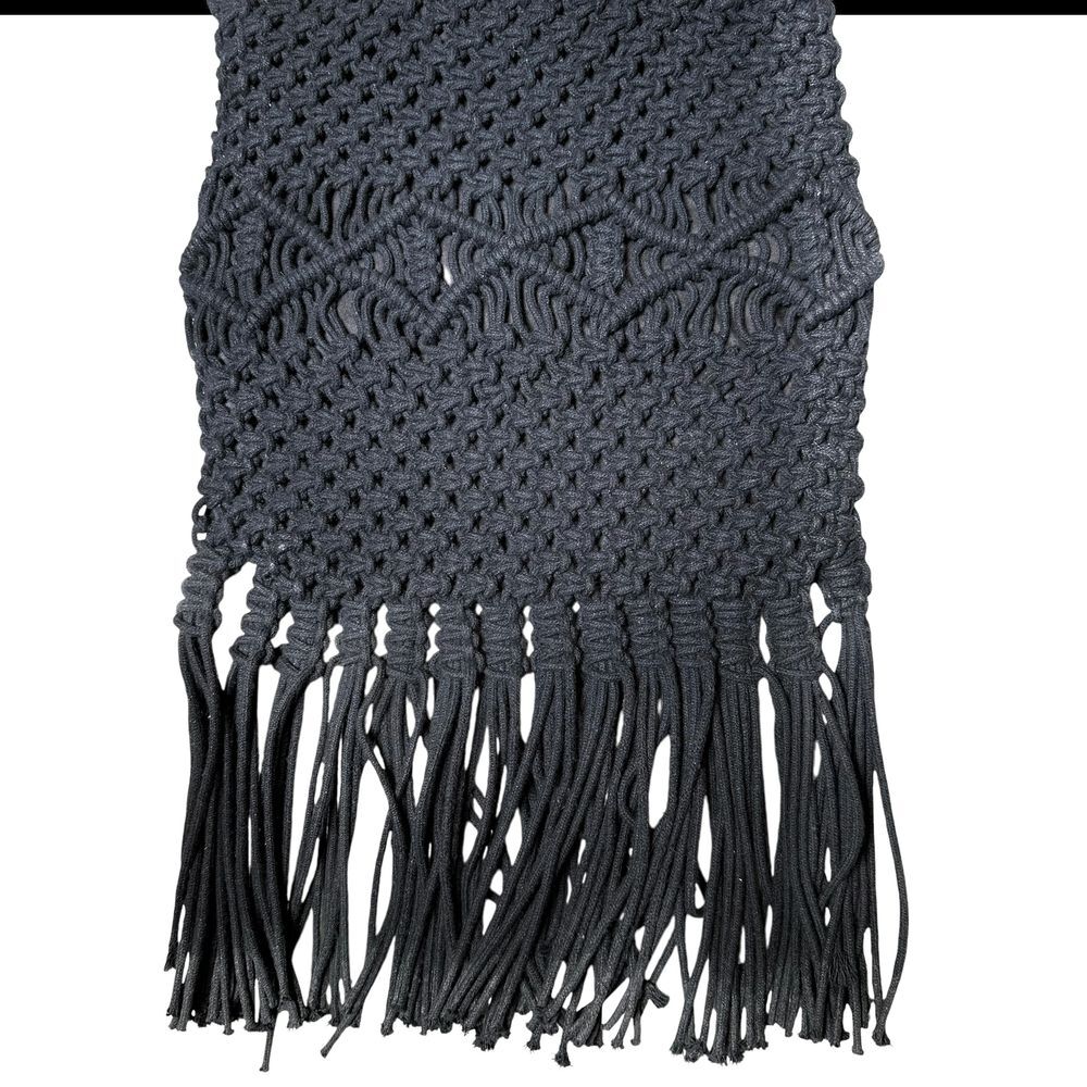 Danielle Nicole Boho Hippie Black Macrame Wooden … - image 3