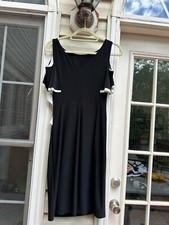 NWT LAUREN RALPH LAUREN  Womens Jersey Flutter Sleeve Sheath Dress Black Size 6