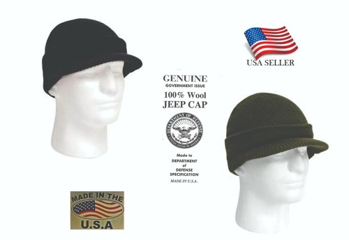 Winter Knit Jeep Cap 100% Wool GI 