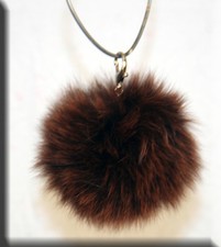 New Copper Fox Fur Purse Pom Pom Fur Key Chain Handbag Charm