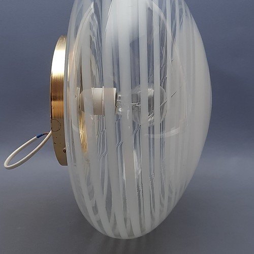 Murano Glass Ceiling Lamp With White Spiral Vintage Design 1970 - Picture 8 of 14