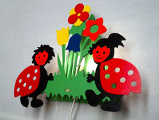 ELOBRA Lampe Kinderzimmer Baby Kleinkind Marienkäfer Wandleuchte echt Holz