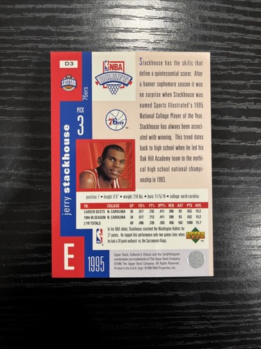 1995 Upper Deck Collectors Choice NBA Draft Set D1-D10 - Picture 6 of 20