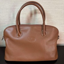 Longchamp Brown Leather Handbag Shoulder Tote...
