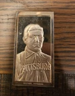 Honus Wagner T206 Baseball 8 oz .999 Silver Proof Bar Danbury Mint with Toning