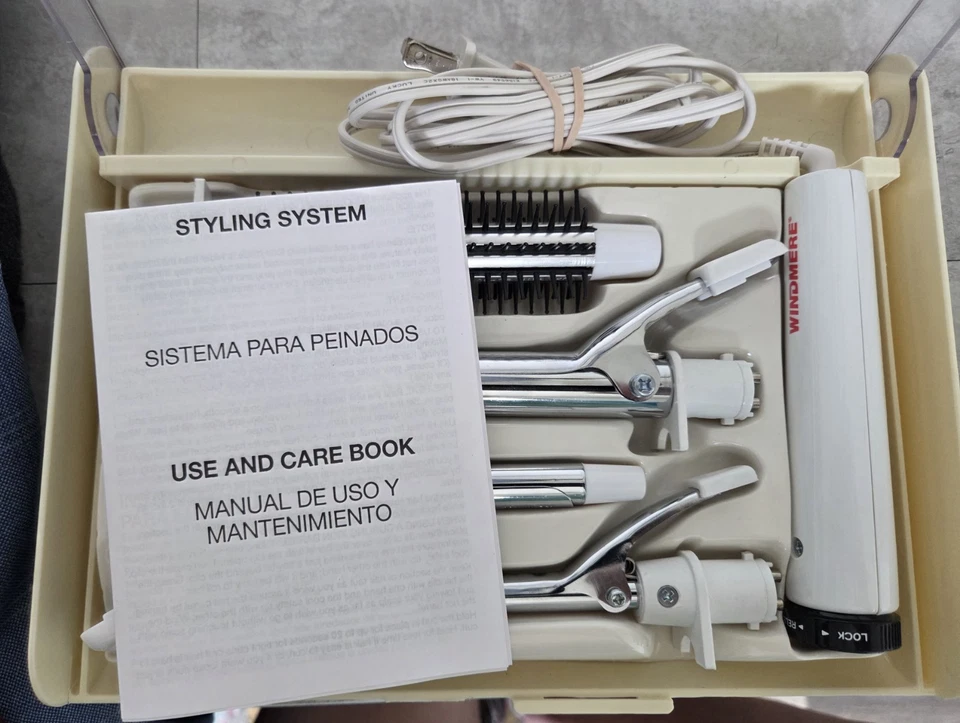 Vintage Windmere Four Way Curls Hair Styling System Curling Irons Brush TESTED - Image 3 of 4
