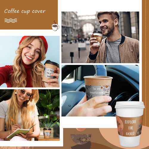Paquete de 500 fundas desechables motivacionales para tazas de café para bebidas calientes o frías - Imagen 5 de 7