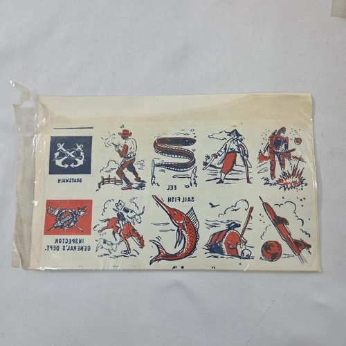 Vintage 1962 Washable Tattoo Sheet Kockamamies - A.J. Wildman NY USA - NEW NOS image 8