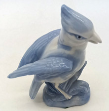 Vintage Norcrest Glazed Porcelain Bluejay Bird Figurine