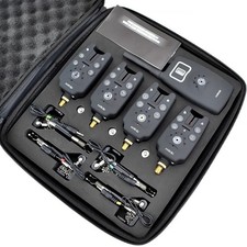 Wireless Fishing Bite Alarms 1 4 Set with 4pcs Illuminated Swinger in EVA Case