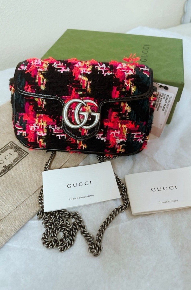 Gucci GG Marmont Flap Bag Tweed Super Mini | eBay