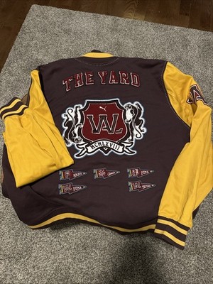 PUMA MENs XL  LETTERMAN STYLE JACKET USC BROWN RED GOLD HEAVY QUALITY