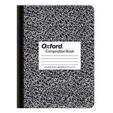 Composition Notebook, College Ruled , 9-3/4" x 7-1/2", Black Marble Covers, 1...