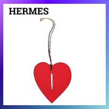 Hermes Petit H Heart Charm Bag Charm for Women Red