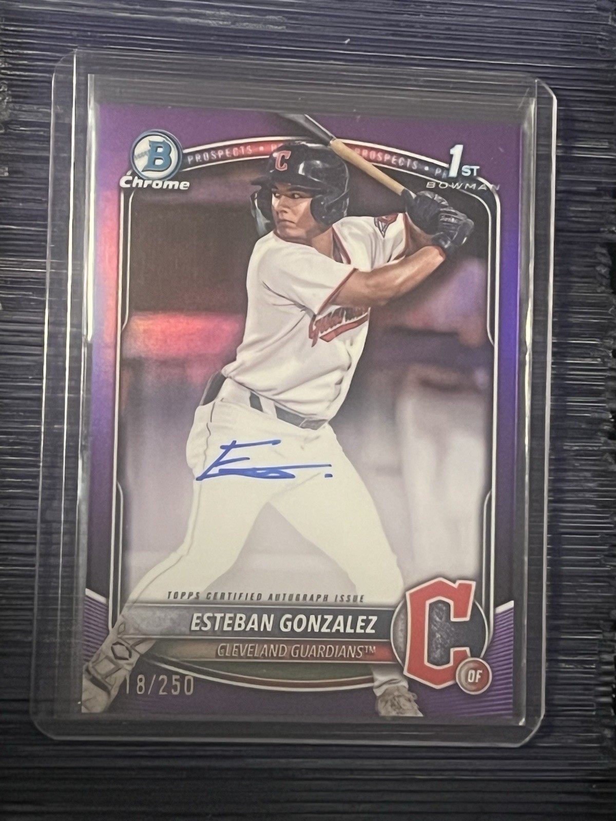 2025 Bowman Chrome 1st PURPLE REFRACTOR AUTO Esteban Gonzalez /250
