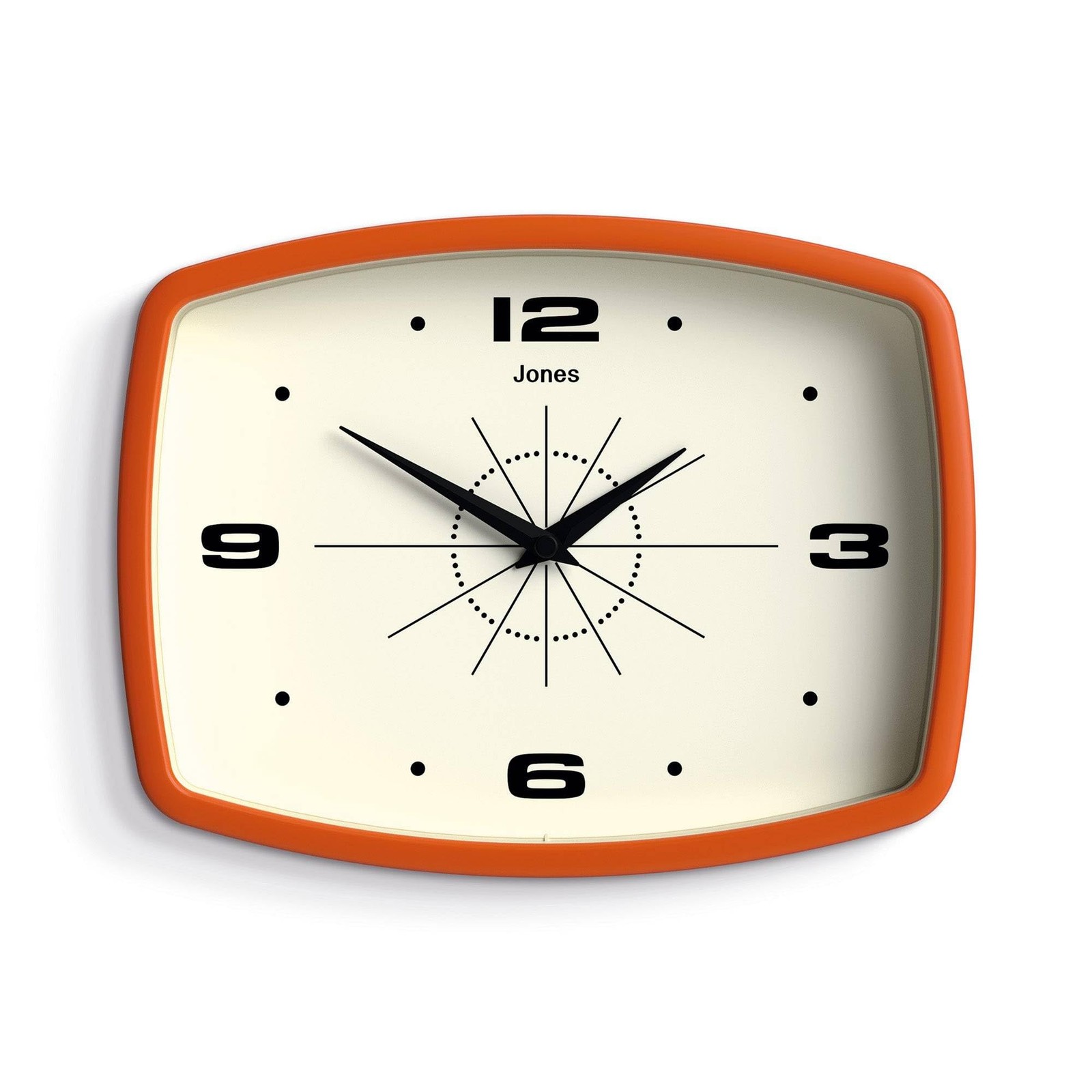 ® Movie Wall Clock | Rectangular Retro Clock | 10 inch | Orange | Cool mid-Ce...
