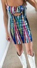 Nasty Gal Size 6 Sequin Mini Dress  Party Cocktail Club F