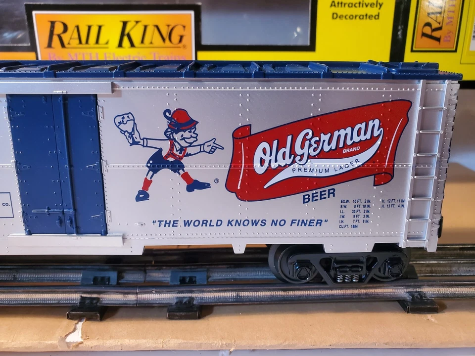 MTH Rail King 30-7853 Old German Beer Modern Reefer Car O Gauge Pittsburgh New - Image 4 of 4