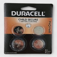 Duracell CR2025 3V Lithium Battery Child Secure Bitter Coating 4 Batteries