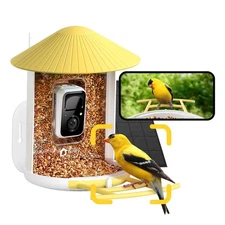 by Birdfy Smart Bird Feeder with Camera – AI Identifies Birds Species 2MP Nig...