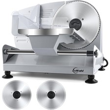 Elektrischer Allesschneider Edelstahl 200W - Verstellbare Küchenmaschine, 2 K...