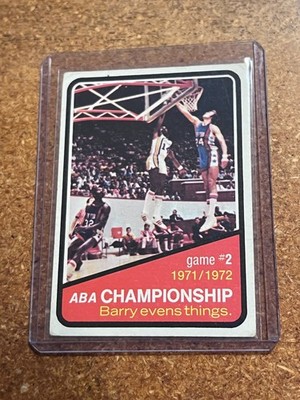 1972-73 Topps Basketball # 242 ABA Championship Game 2 Barry Evens Things