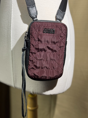 EUC Small Aimee Kestenberg Burgundy Nylon and Black Leather  display picture 2