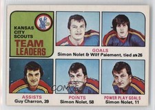 1975-76 Topps Team Leaders Simon Nolet Wilf Paiement Guy Charron #319 0a4