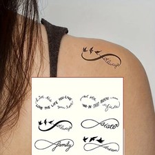 Waterproof Temporary Tattoo Stickers Bird  Infinity Long-Lasting Body Art